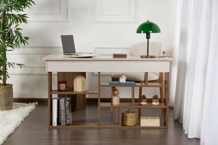 Nordure Vesper Escritorio de Estudio Cashmere y Nogal Nordure Vesper Escritorio de Estudio Cashmere y Nogal